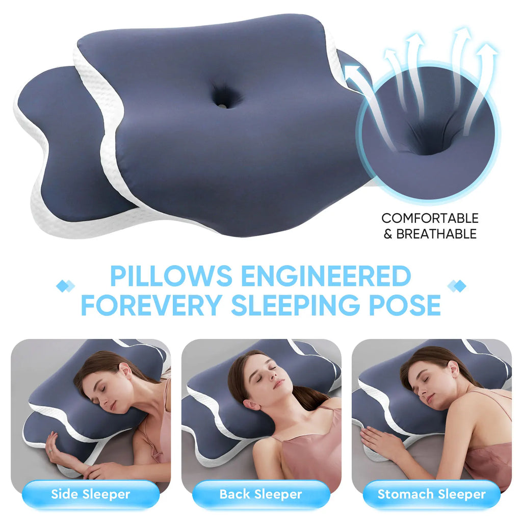 Oreiller cervical ergonomique mémoire de forme