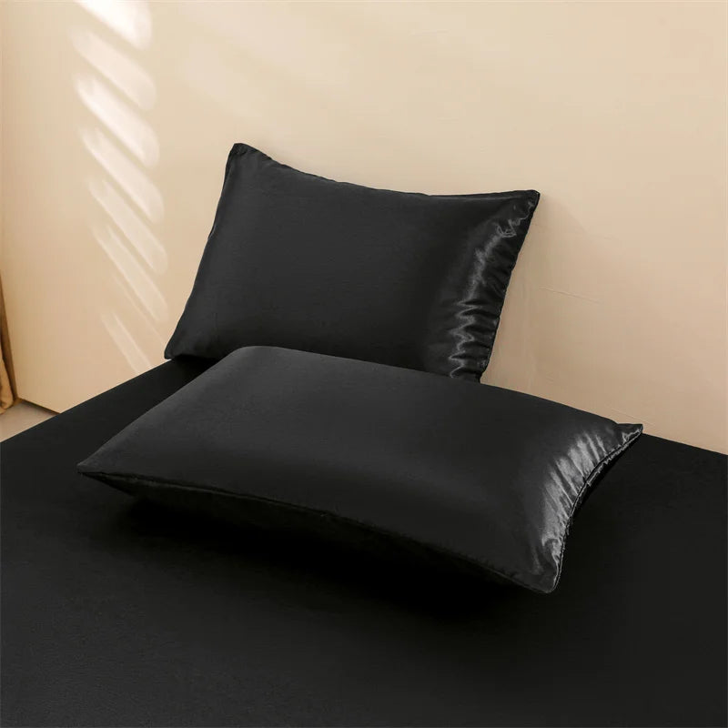Parure de lit satin de soie 4 pièces