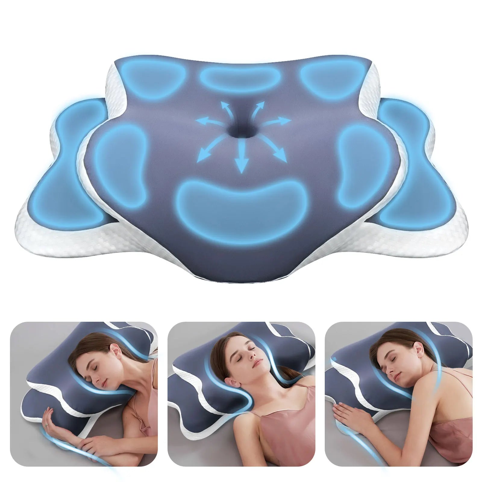 Oreiller cervical ergonomique mémoire de forme