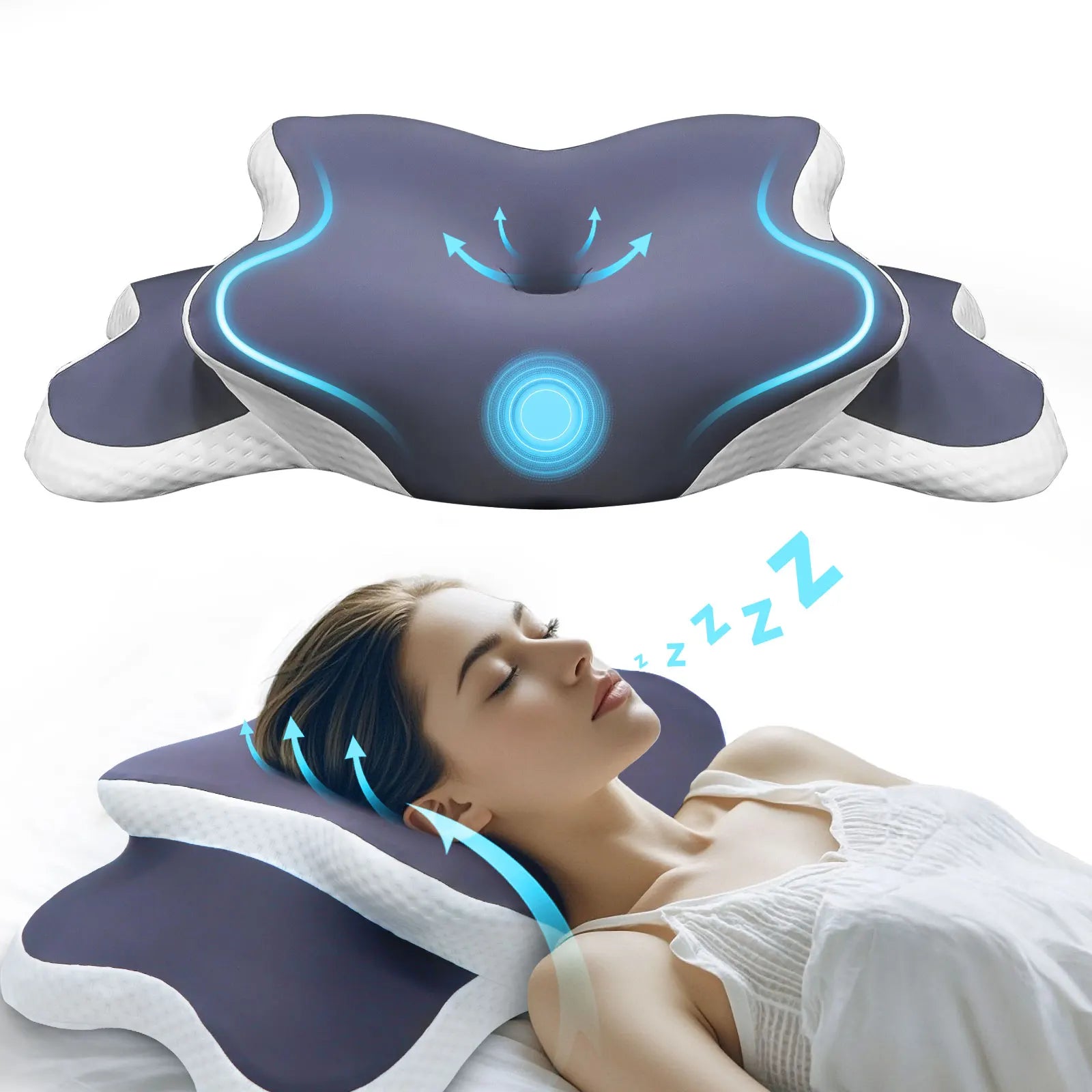 Oreiller cervical ergonomique mémoire de forme