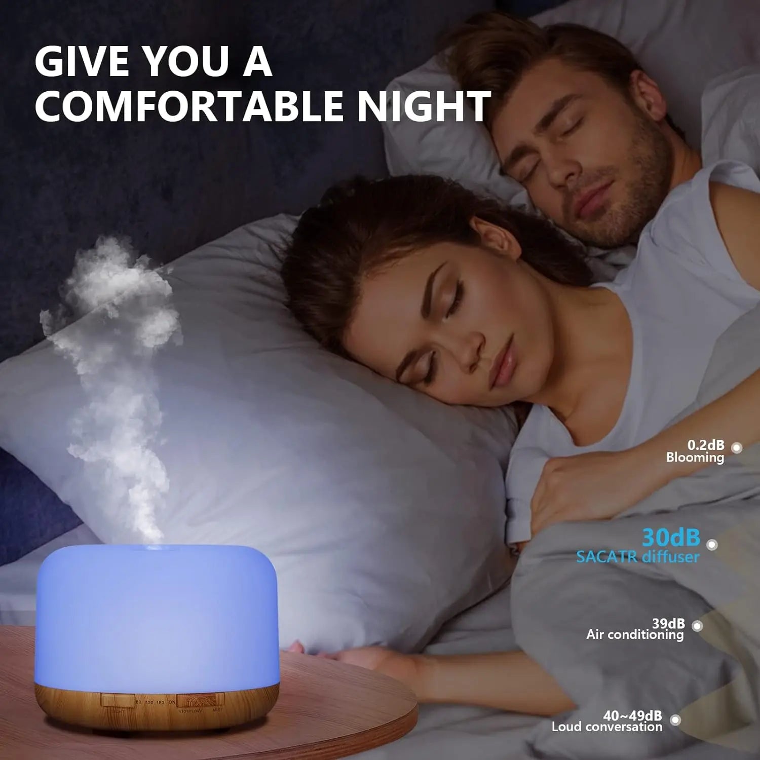 Diffuseur d'huiles essentielles 500ml LED