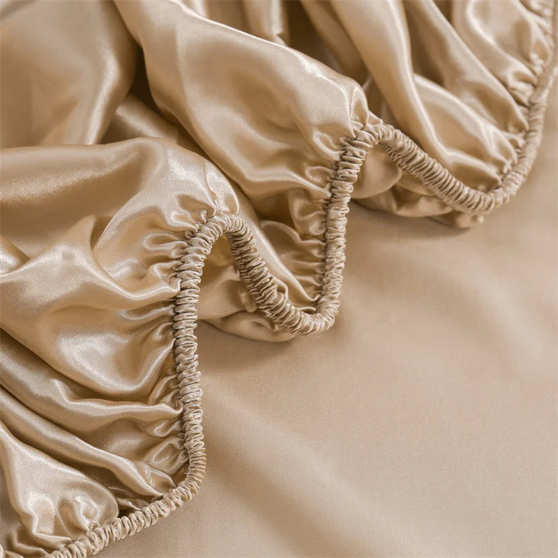 Parure de lit satin de soie 4 pièces
