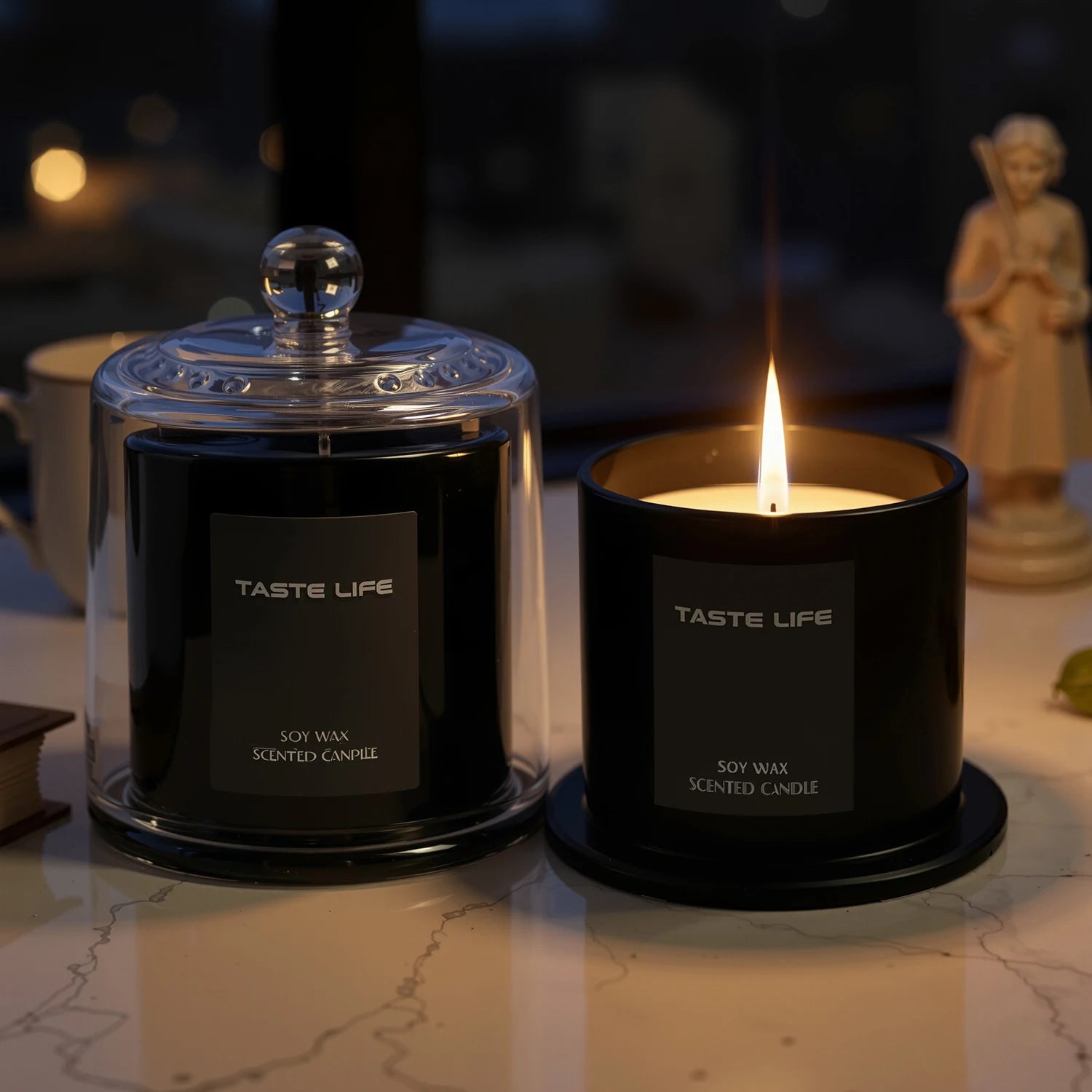 Bougie parfumée premium soja & verre cloche