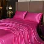 Parure de lit satin de soie 4 pièces